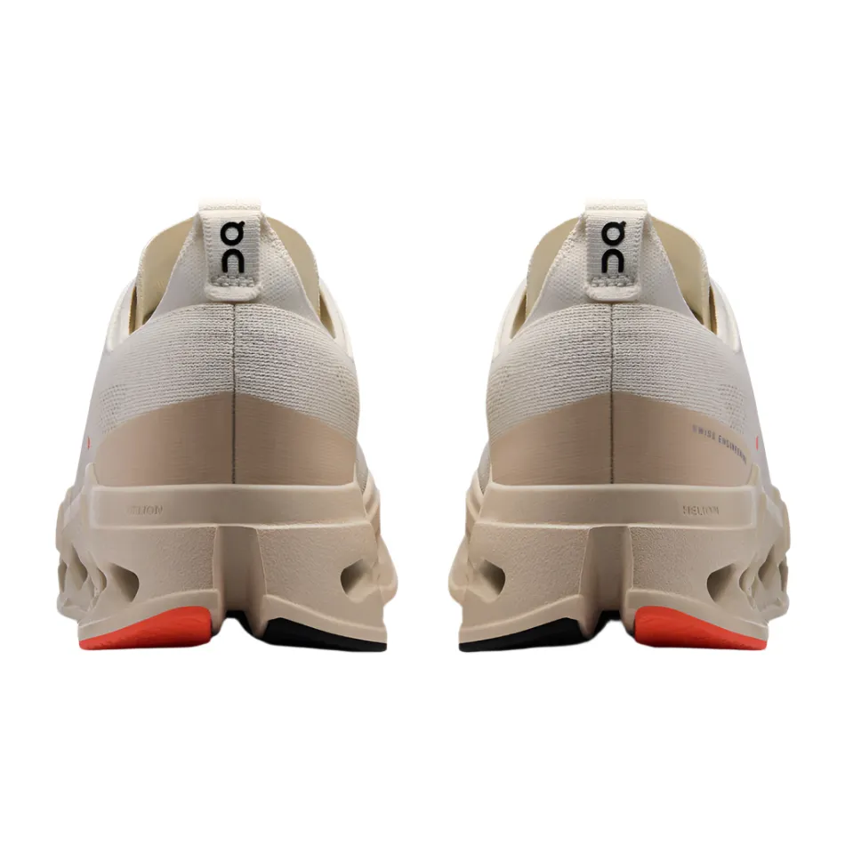 Impact Resistant Heel On Men's Cloudsurfer Max Running Shoes in Ivory/Salmon AW25