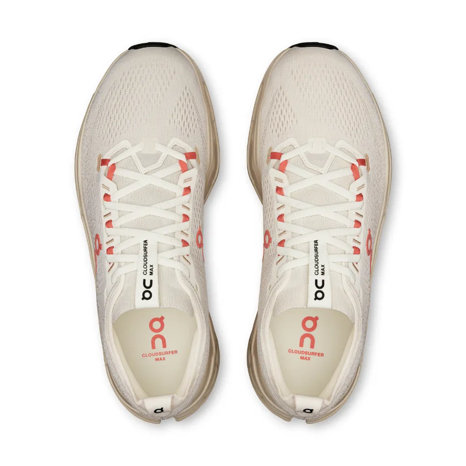 AntiFriction Ventilated Insole Design On Men's Cloudsurfer Max Running Shoes in Ivory/Salmon AW25