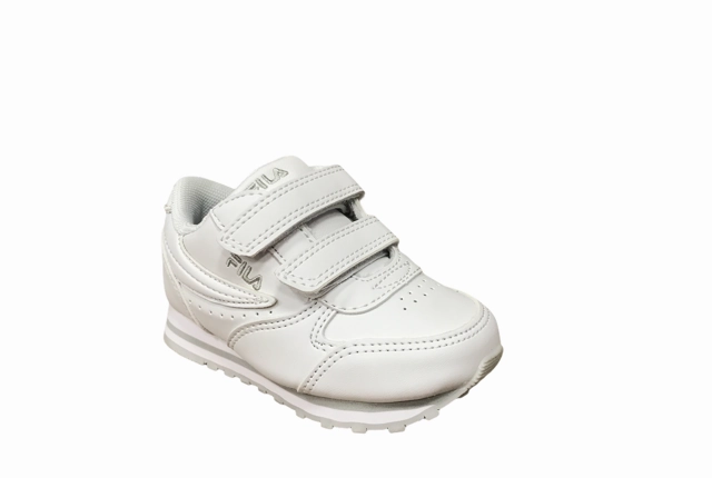 marathoning shoes Abrasion resistant Fila sneakers da bambino Orbit Velcro Infants 1011080.84T white gray
