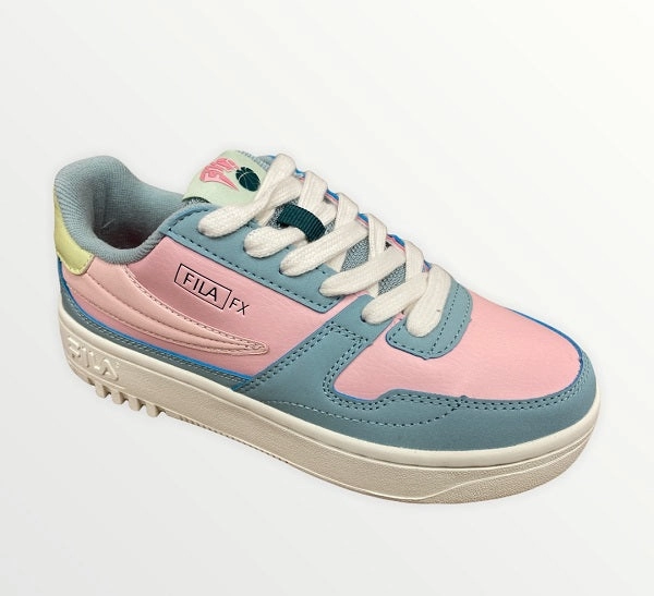 Fila scarpa sneakers da ragazza FXVentuno Low 1011351.52P pesca rosa-celeste Torsional Rigidity Frame red shoes