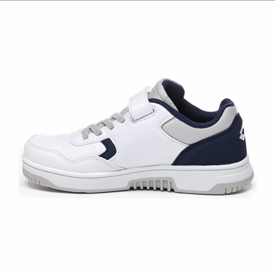 Lotto scarpa da tennis da bambino Tracer CL SL T6736 bianco blu Contoured Footframe suede - finish - design shoes