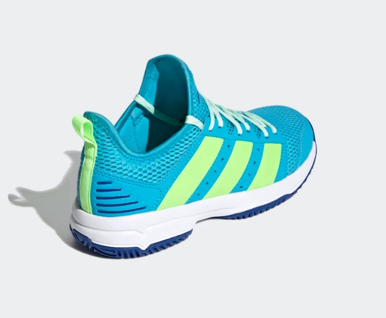 Adidas scarpa da pallavolo da ragazzo Stabil Jr FU8402 signal cyan green royal Impact Resistant Cushioning