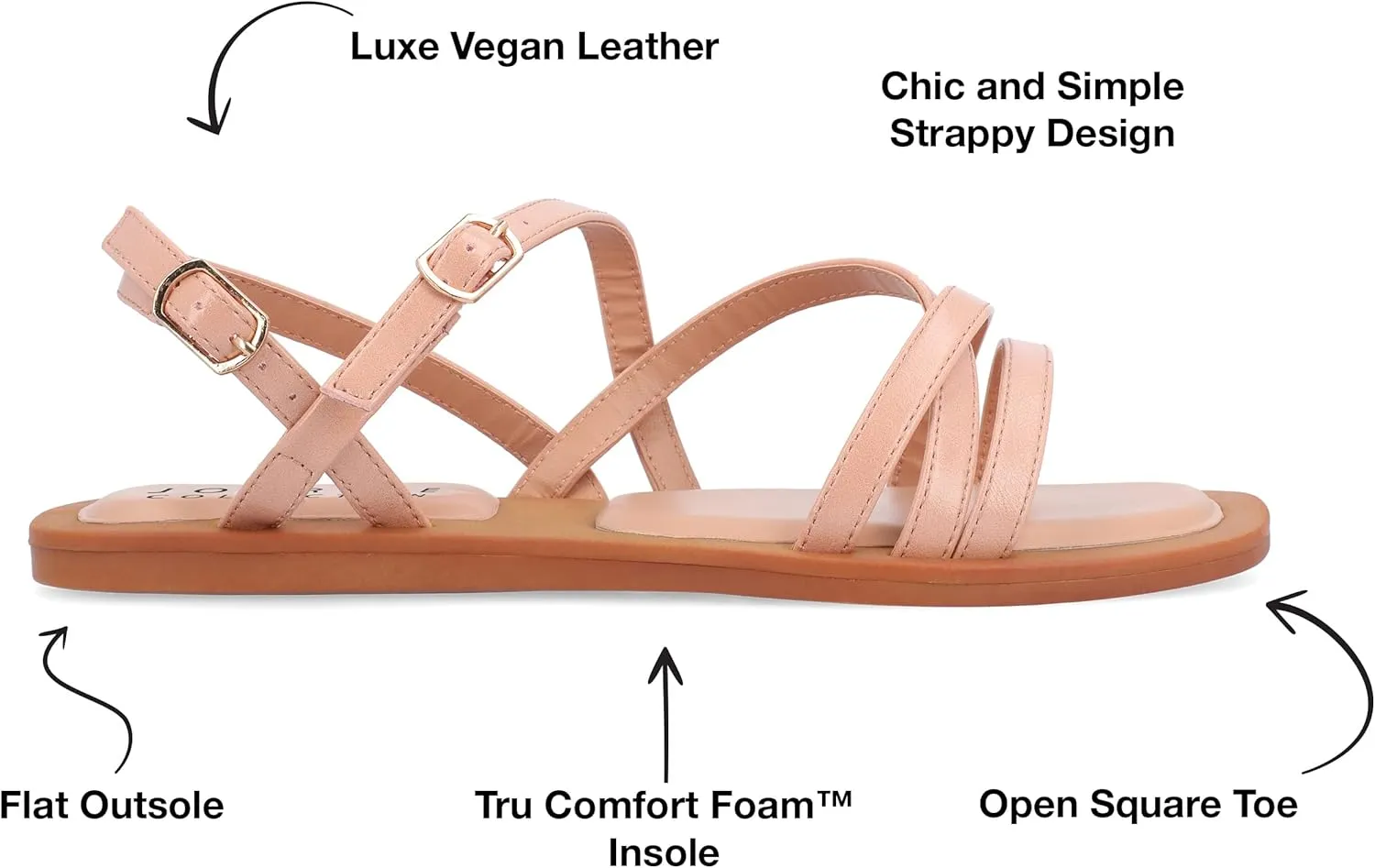 Faux Leather Multi-Strap Sandals ENNID