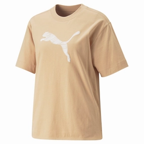 Puma T-shirt da donna manica corta Her Tee 673107-89 dusty tan Non Shrink Material Ethically Sourced Cotton
