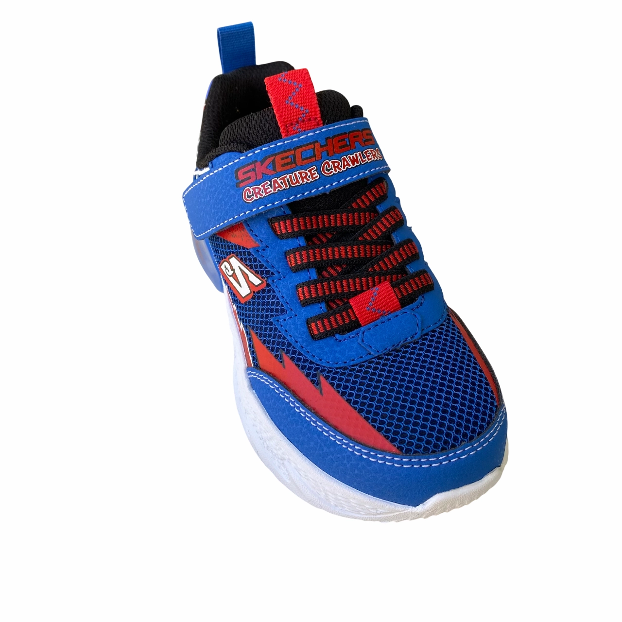 Skechers scarpa da ginnastica da bambino Creature Crawlers 402120L/BLRD blu-rosso zippered running wear Ventilated Uppers