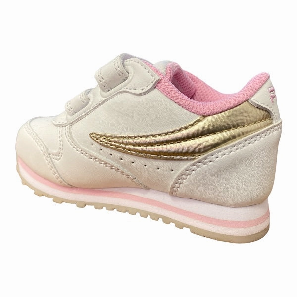 breathable membrane shoes cross - country running Fila scarpa sneakers da bambina infant Orbit con Velcro 1011080.00I bianco-oro