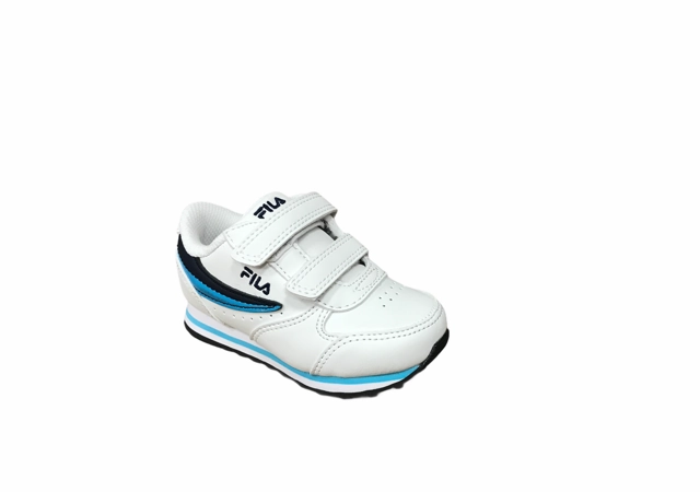 Breathable Knit Texture Fila scarpa sneakers da bambino con velcro Orbit Infants 1011080.92E bianco