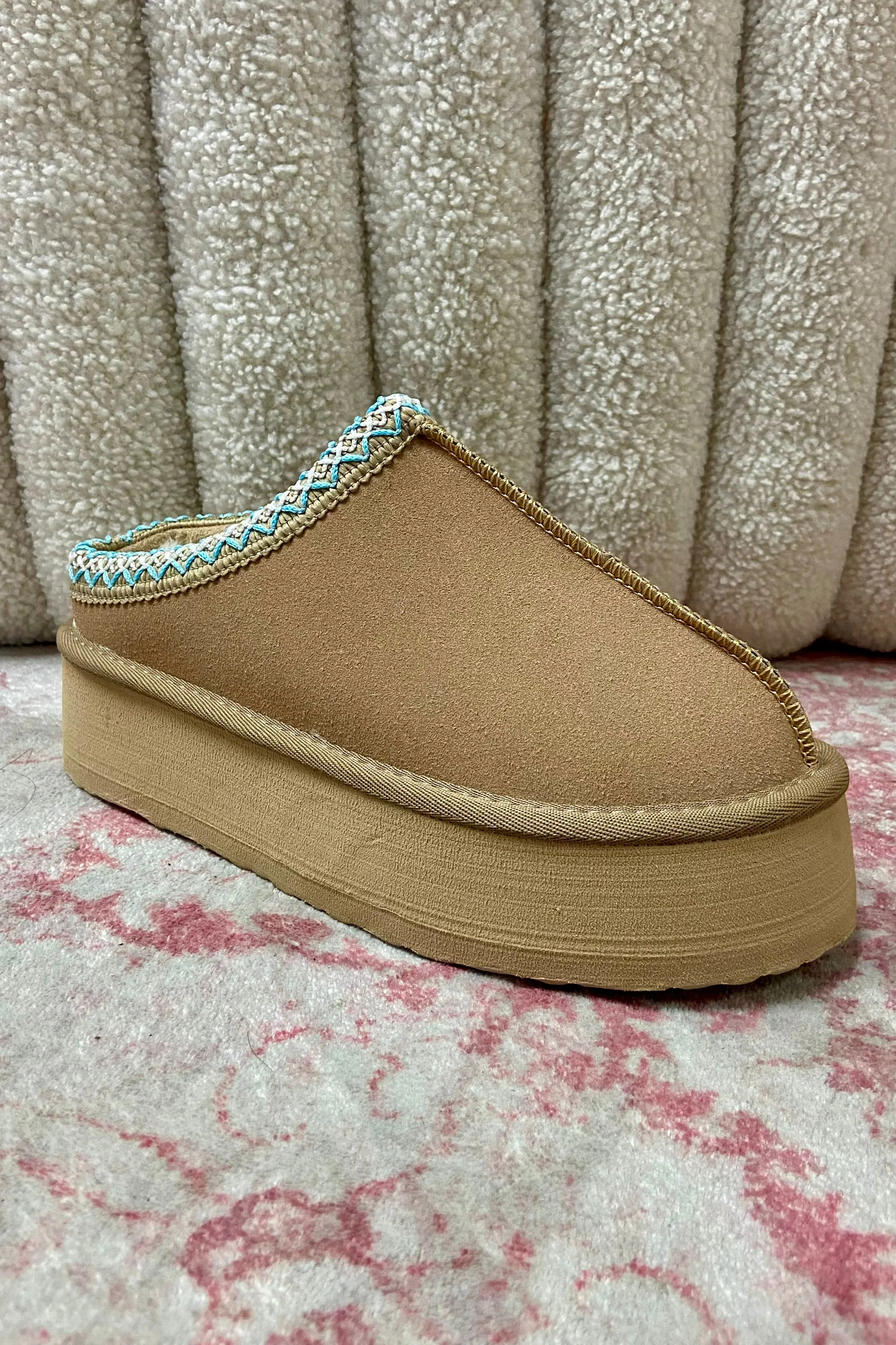 FINAL SALE!! Tazmin Platform Slipper in Sand