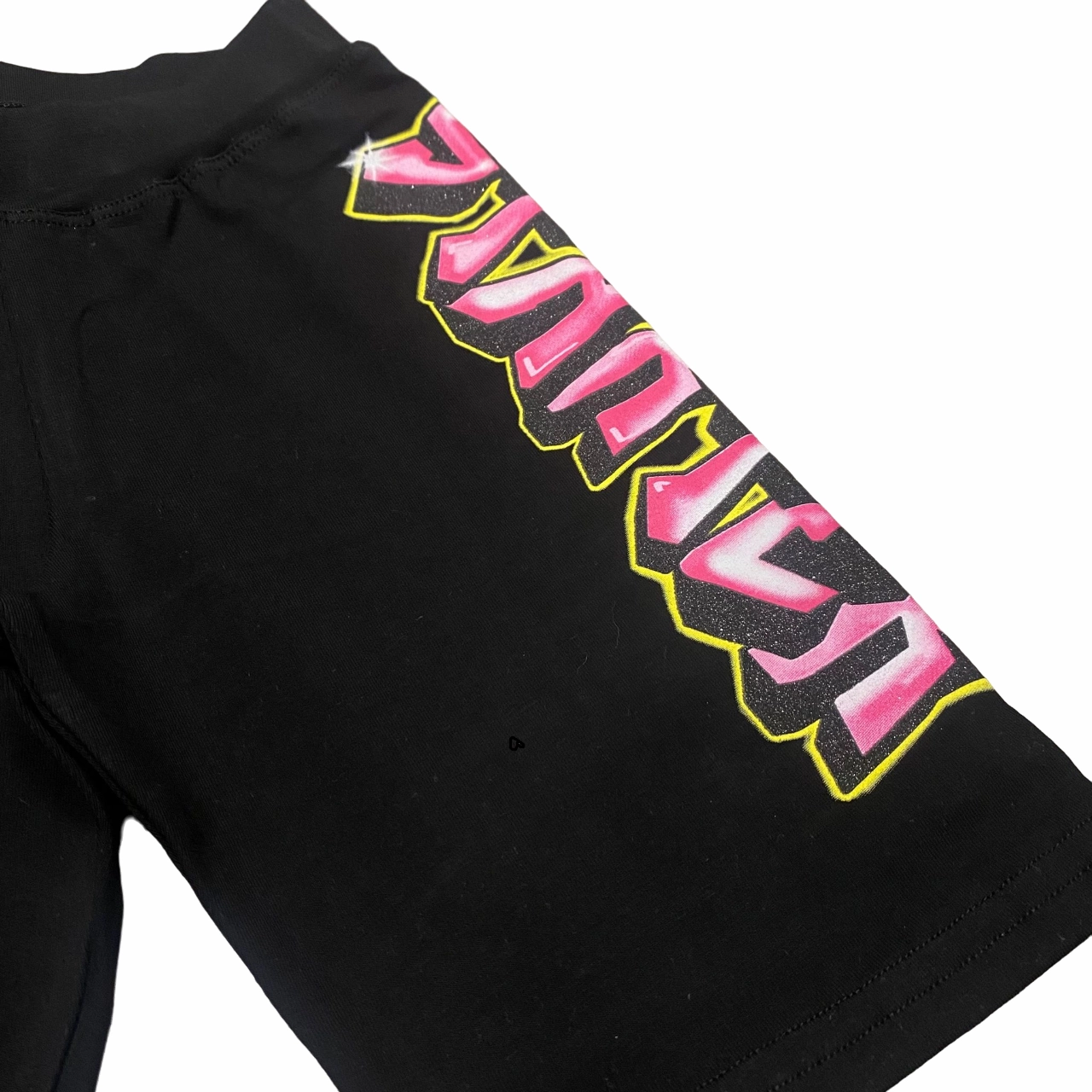 Starter pantalone sportivo ciclista da ragazza con stampa laterale nero Noise Free Fabric