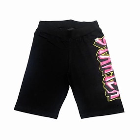 Active Shorts Starter pantalone sportivo ciclista da ragazza con stampa laterale nero