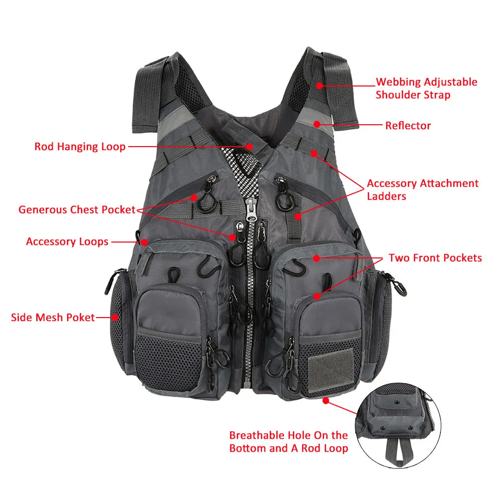 Fishing Vest and/or Life Jacket Ideal for ROCK, Boat or Rapids Fishing with Flotation inbuilt