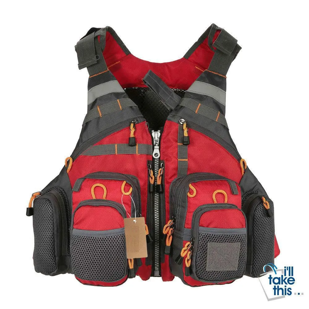 Fishing Vest and/or Life Jacket Ideal for ROCK, Boat or Rapids Fishing with Flotation inbuilt