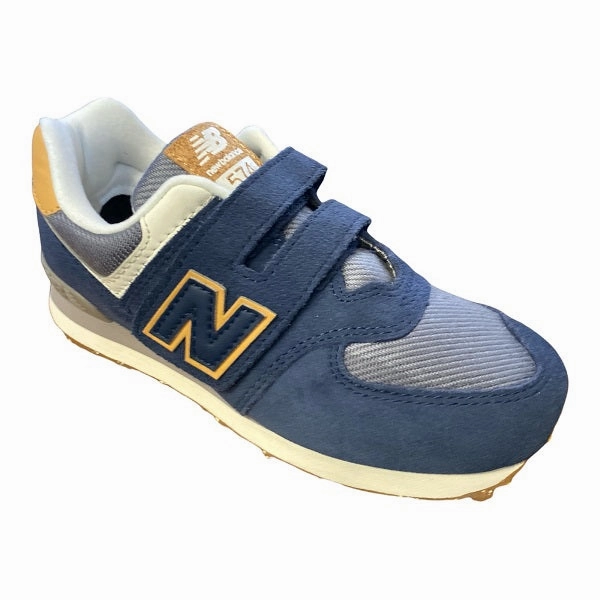 Shock Dispersing Midsole New Balance Scarpa sneakers da ragazzo con strappo PV574AB1 blu-grigio