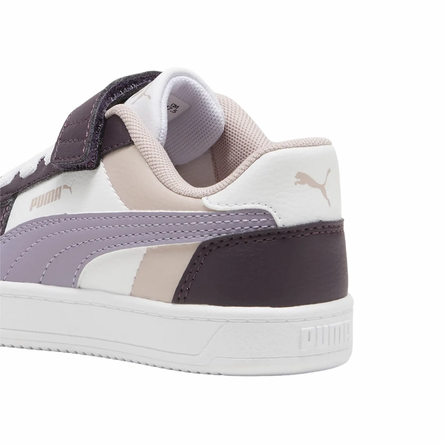 Puma scarpa sneaker da bambina con laccio elastico e velcro Caven 2.2 Block 394462-11 prugna-bianco Breathable TPU Frame leisure - time shoes