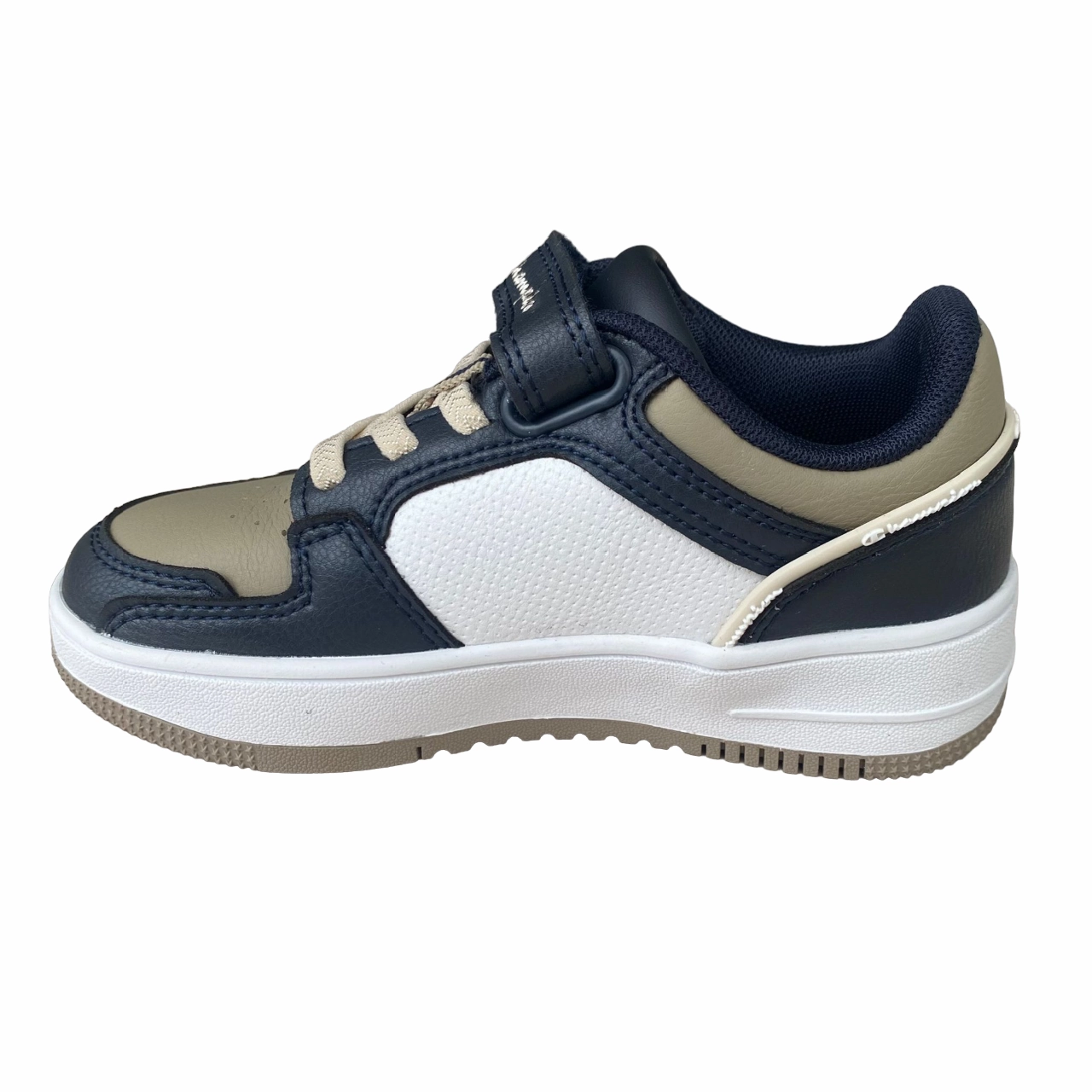 Champion scarpa sneakers da bambino con laccio elastico Rebound 2.0 Low S32414 blu-bianco-beige Pressure Dispersing Pods