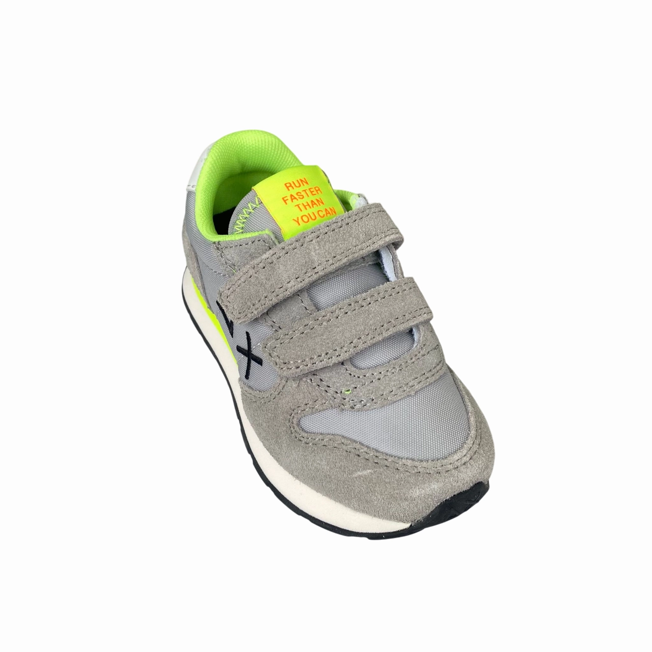 Sun68 scarpa sneakers da bambino con strappo Tom Fluo Z35302B 06 grigio chiaro Daily Running Costume Run