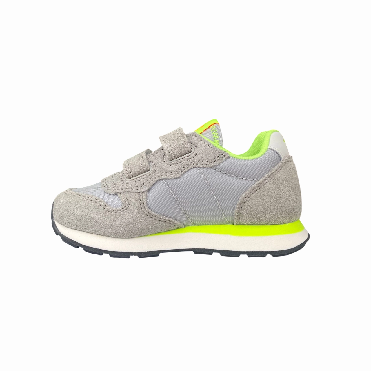 Sun68 scarpa sneakers da bambino con strappo Tom Fluo Z35302B 06 grigio chiaro buckles
