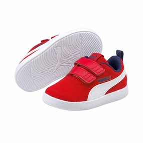 brooch - decorated running shoes Puma scarpa da ginnastica con strappo da bambino Courtflex v2 Mesh V 371759 06 rosso bianco