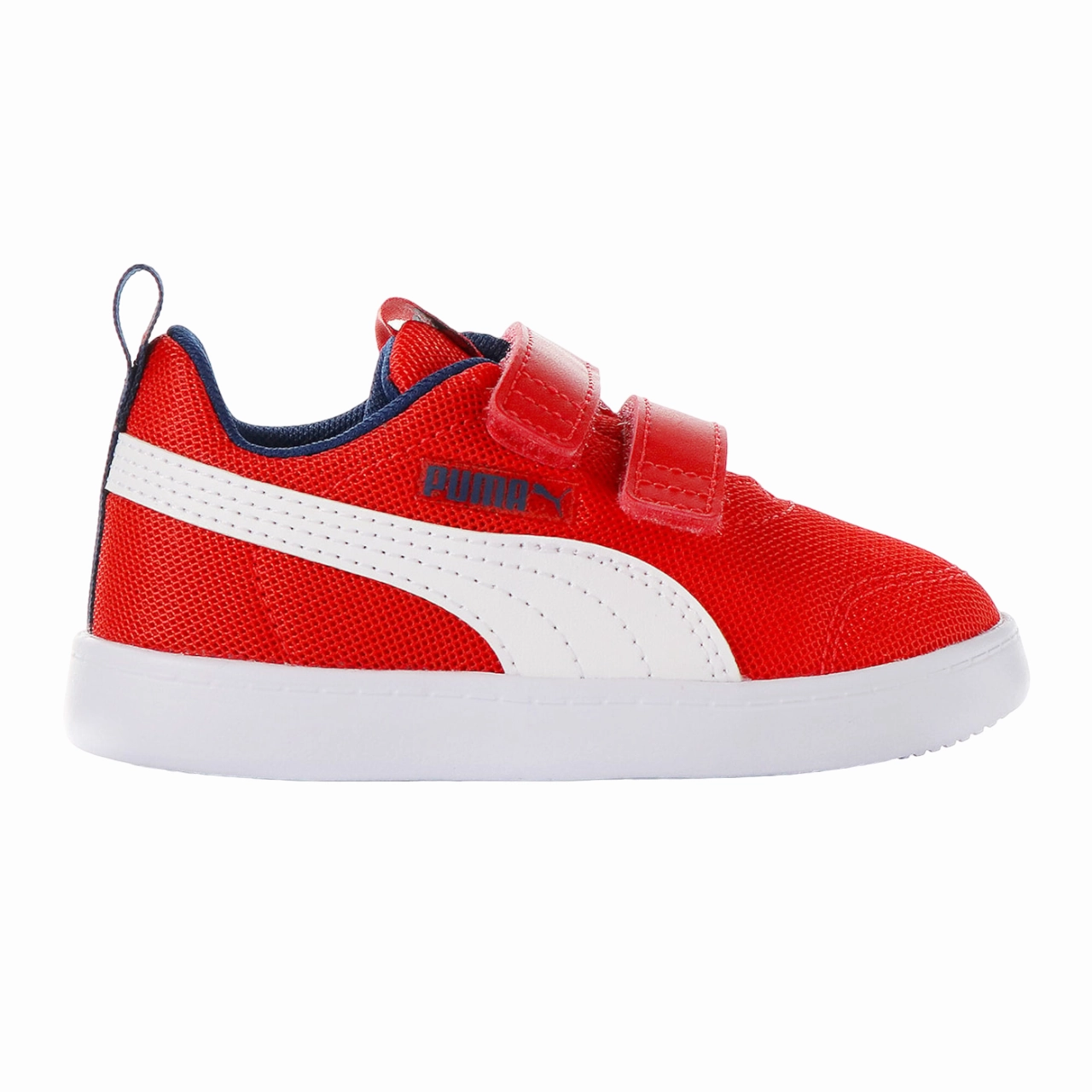 water - proof stiff material shoe matter Puma scarpa da ginnastica con strappo da bambino Courtflex v2 Mesh V 371759 06 rosso bianco