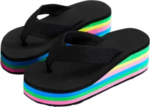 Flip Flops for Women Platform Wedge Cushioned Insole Arch Support Sandals Lightweight Comfort Walking Thong Sandals
