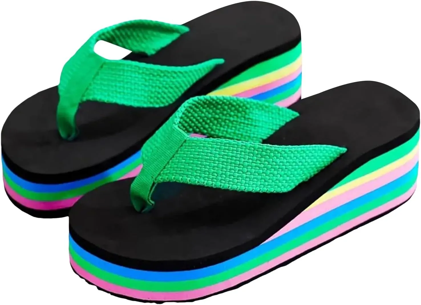Flip Flops for Women Platform Wedge Cushioned Insole Arch Support Sandals Lightweight Comfort Walking Thong Sandals