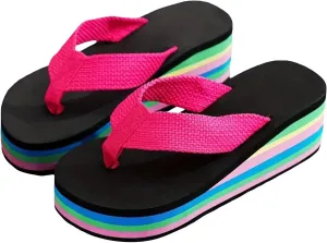Flip Flops for Women Platform Wedge Cushioned Insole Arch Support Sandals Lightweight Comfort Walking Thong Sandals
