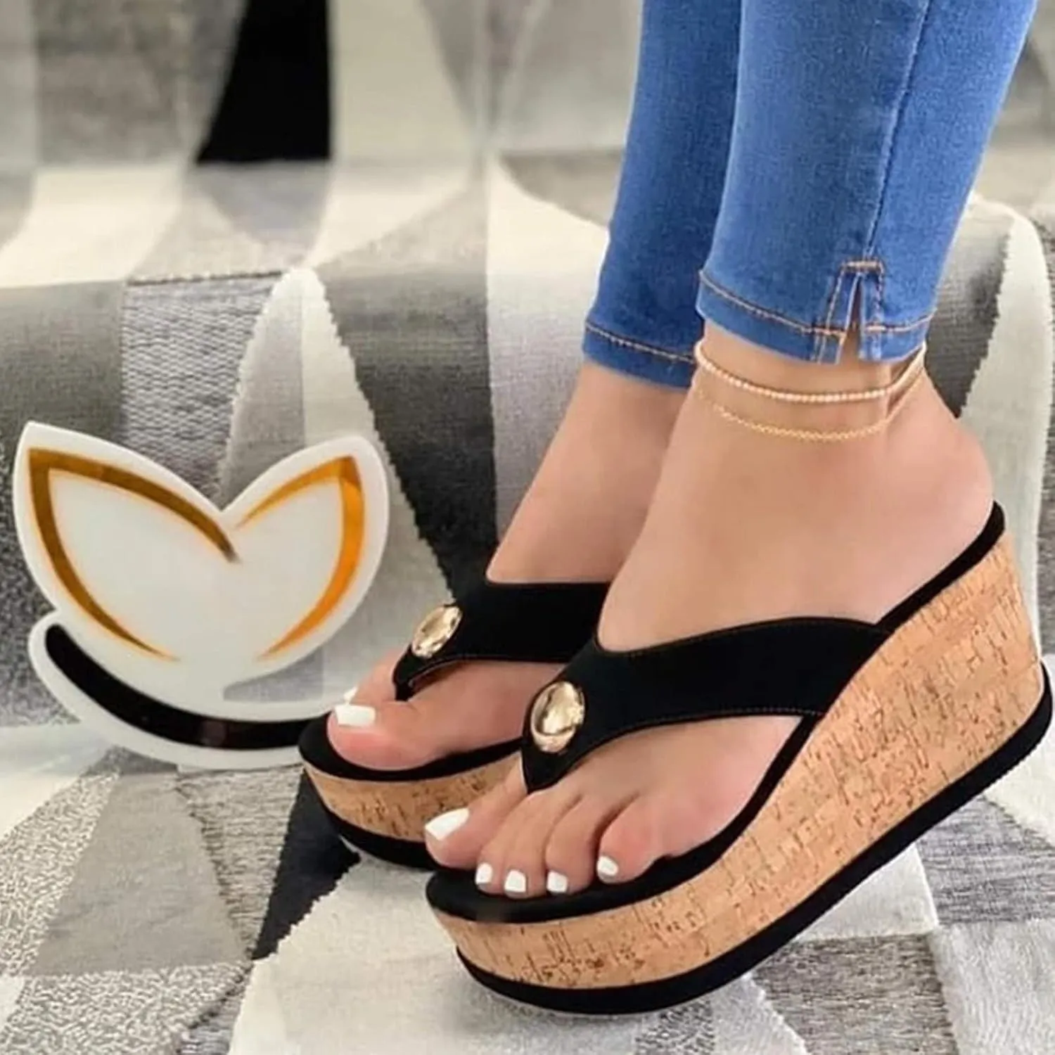 Flip Flops Women Indoor and Outdoor Flip Flop Black Sandals Women Comfortable Summer Beach Thong Sandals