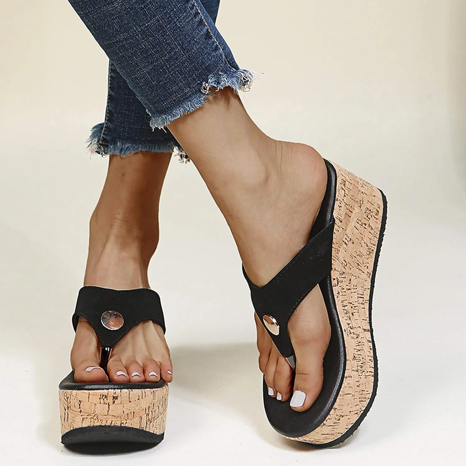 Flip Flops Women Indoor and Outdoor Flip Flop Black Sandals Women Comfortable Summer Beach Thong Sandals