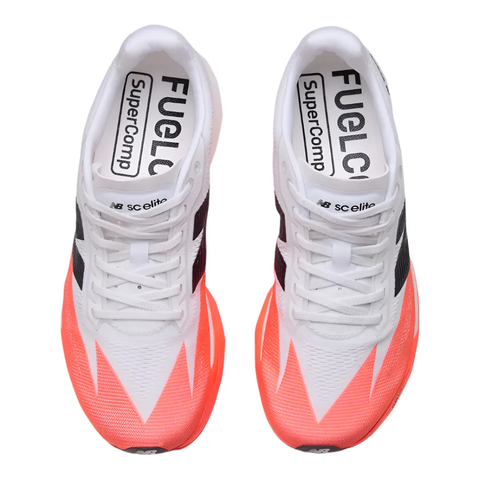 customized shoes Pressure Distribution Sole New Balance Men's FuelCell SuperComp Elite v5 Running Shoes in Urgent Red AW25