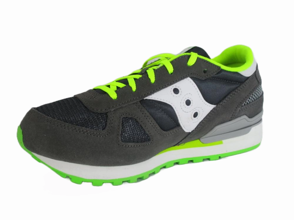 Dynamic Rolling Motion Traction Optimized Lugs Saucony Originals scarpa sneakers da ragazzo Shadow SK260985 grigio bianco