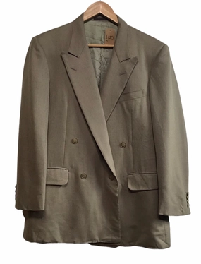 Water Resistant Burberry Mens Blazer with Champagne Burberry Logo Buttons (Size XL)