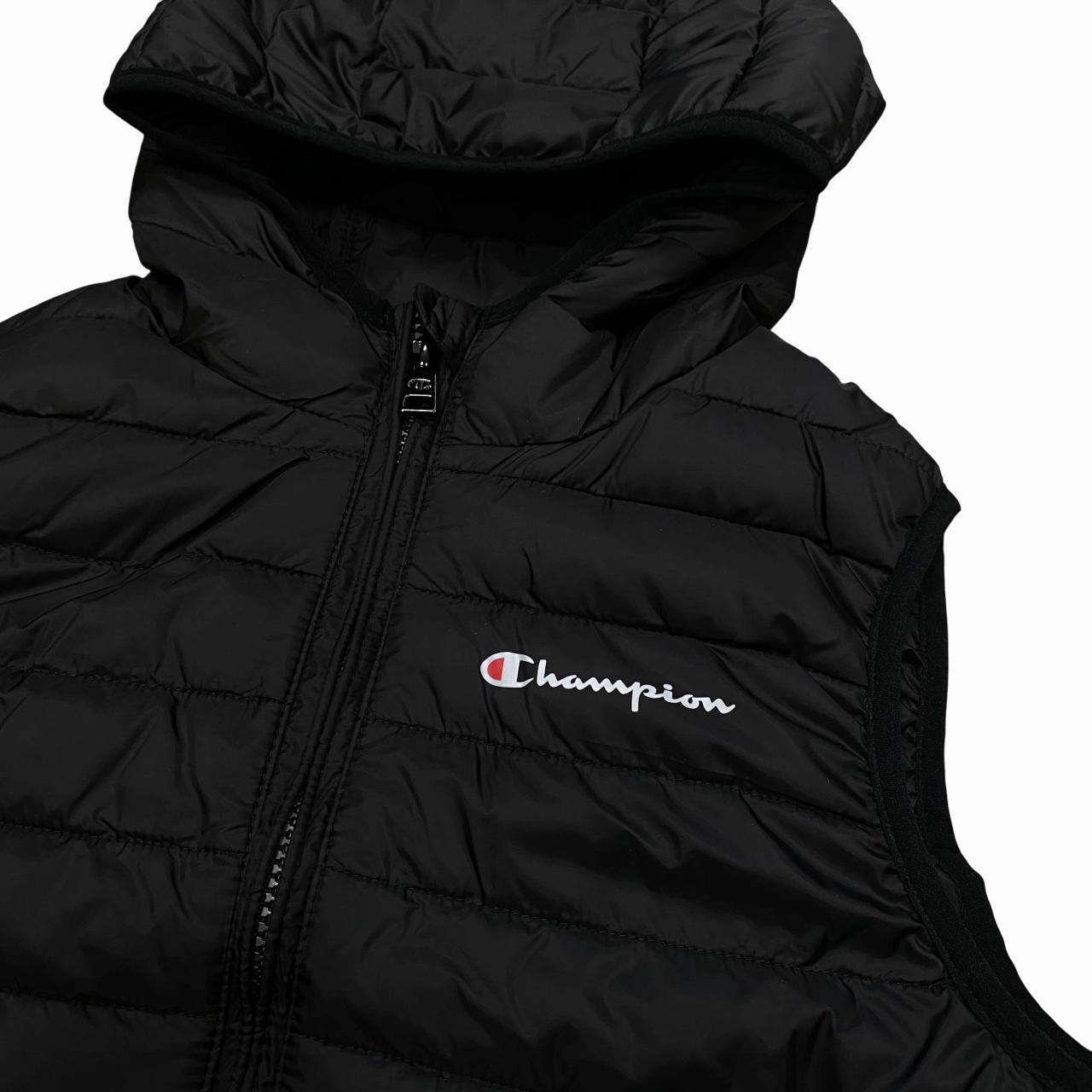 Neutral Tones Non Chafing Edges Champion giubbino smanicato junior con cappuccio 307134_KK001 nero