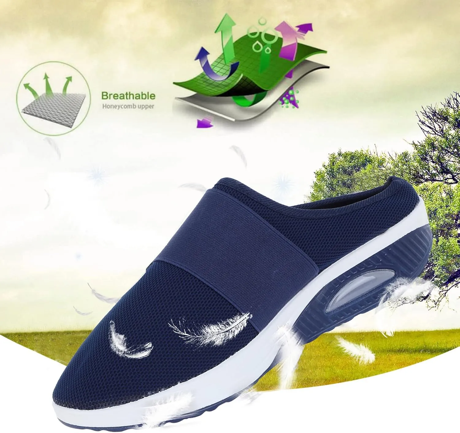 for Women Wedges Shoes Soft Platform Casual Walking Shoes Lady Shoe with Heel