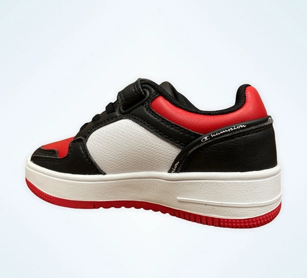Contoured Footbed Support Champion scarpa sneakers da bambino Rebound 2.0 S32259-CHA-KK002 nero bianco rosso