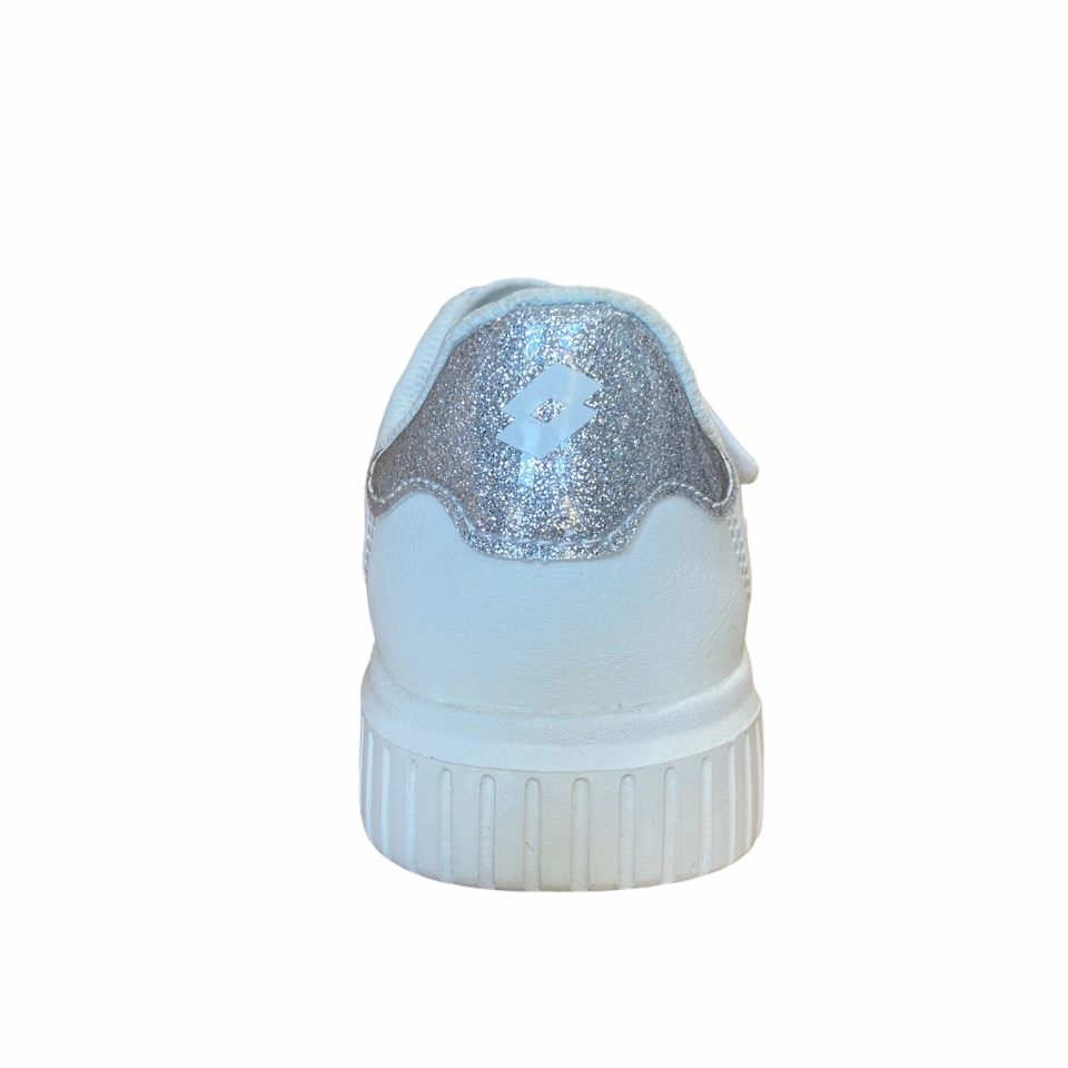 hand - washable shoes Lotto sneakers con strappo da bambina Venus 1 AMF 219415 1VQ white-silver metal 2