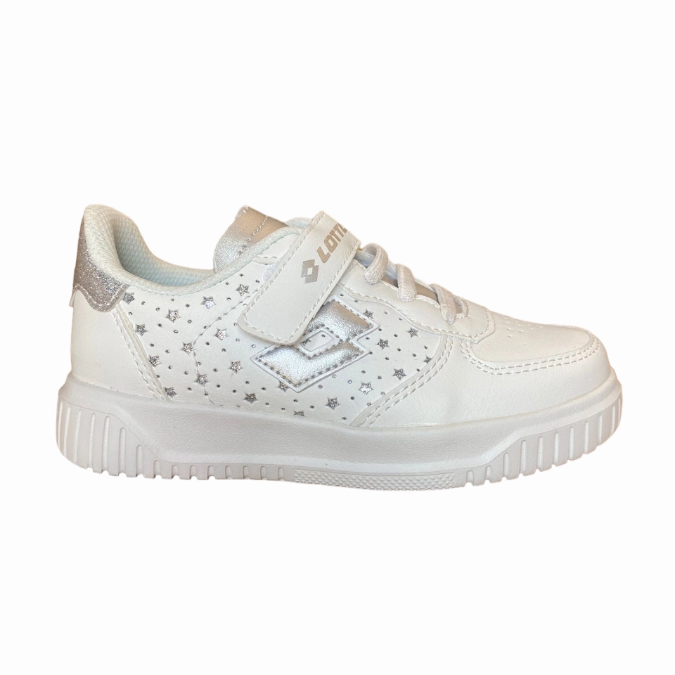 Lotto sneakers con strappo da bambina Venus 1 AMF 219415 1VQ white-silver metal 2 Workout clothes Road - approved