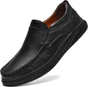 Genuine Leather Slip-On Loafer Dress Shoes for MenMen's Casual Shoes Leather Lining, Rubber Outsole