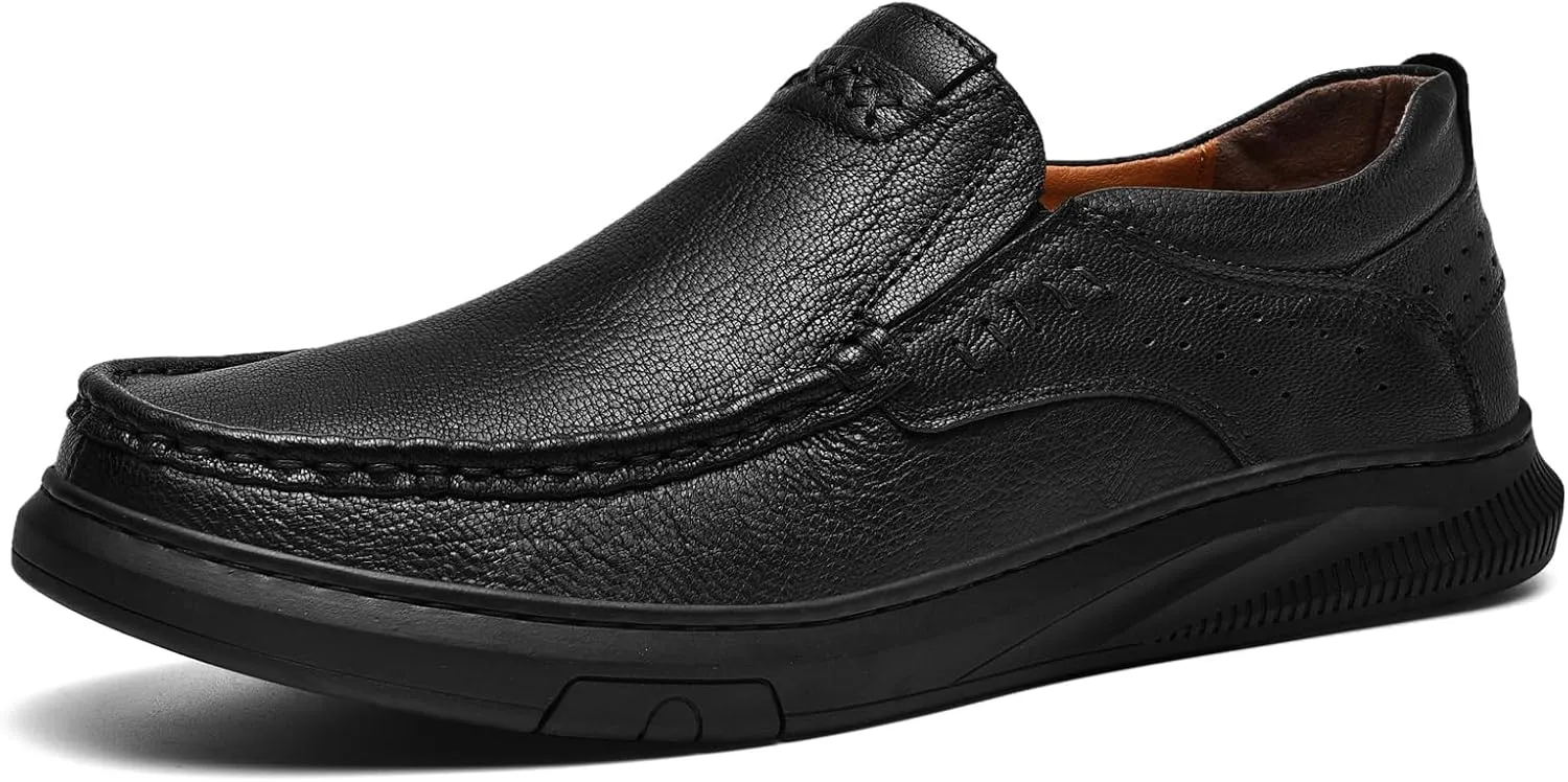 Genuine Leather Slip-On Loafer Dress Shoes for MenMen's Casual Shoes Leather Lining, Rubber Outsole