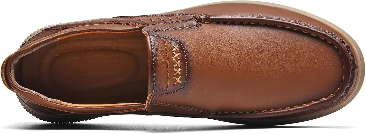 Genuine Leather Slip-On Loafer Dress Shoes for MenMen's Casual Shoes Leather Lining, Rubber Outsole