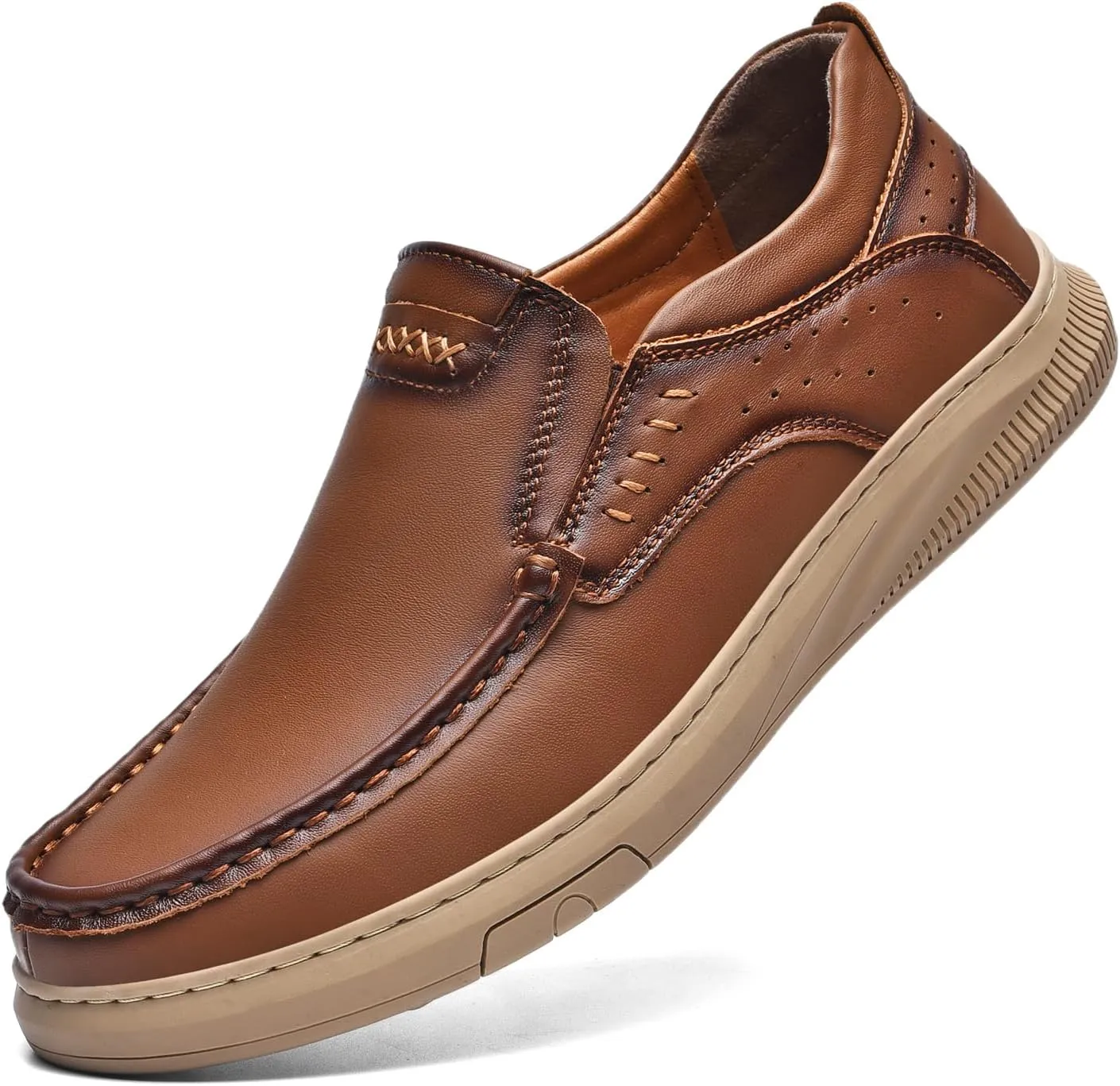 Genuine Leather Slip-On Loafer Dress Shoes for MenMen's Casual Shoes Leather Lining, Rubber Outsole