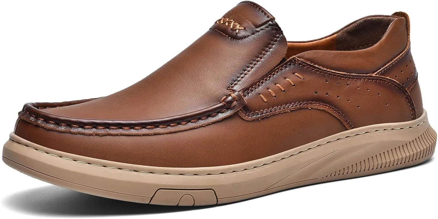 Genuine Leather Slip-On Loafer Dress Shoes for MenMen's Casual Shoes Leather Lining, Rubber Outsole