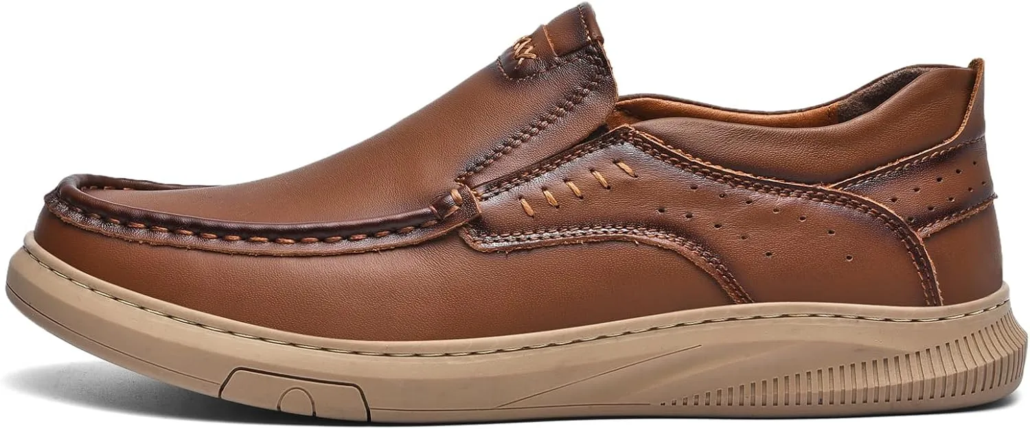 Genuine Leather Slip-On Loafer Dress Shoes for MenMen's Casual Shoes Leather Lining, Rubber Outsole