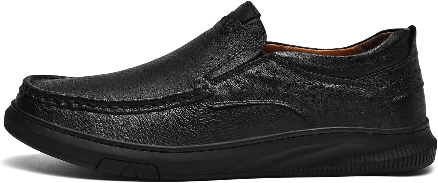 Genuine Leather Slip-On Loafer Dress Shoes for MenMen's Casual Shoes Leather Lining, Rubber Outsole