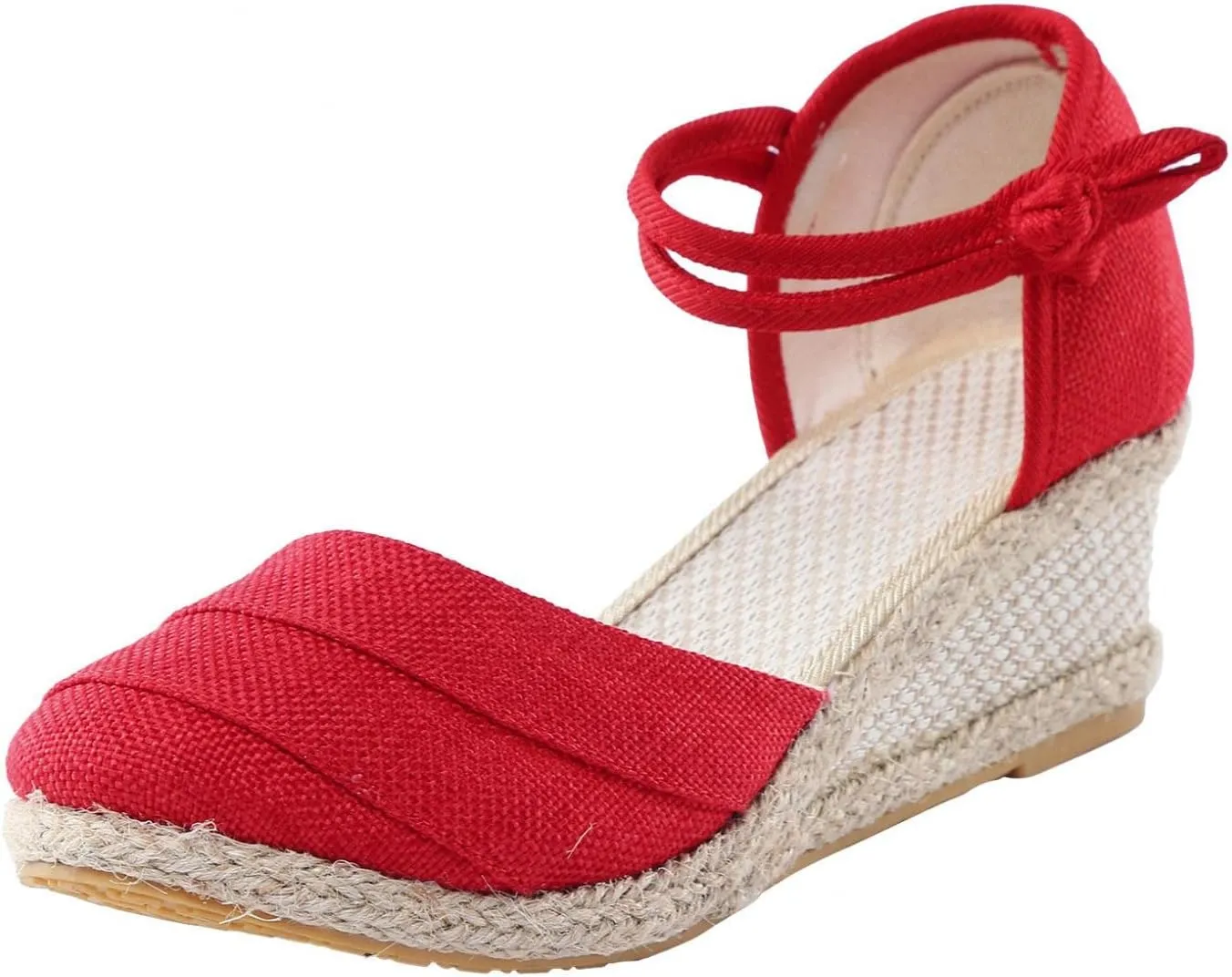 Gibobby Espadrille Wedge,Womens Wedges Sandals Espadrilles Platform Closed Toe Ankle Strap Slingback Summer Casual Sandals