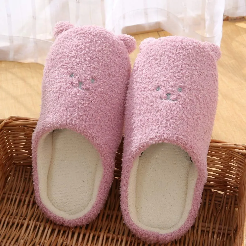 Gibobby Womens Slippers,House Slippers Cute Bear Memory Foam Fluffy Soft Fuzzy Slippers Slip on Warm Shoes