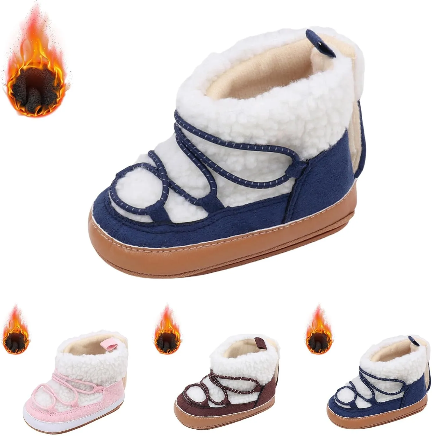 Girls and Boys Snow Fashion Ankle Boots Warm Walking Outdoor Shoes Snow Boots For Kids Kids Winter Boots