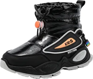 Girls Boys Mid Calf Padded Boots Soft Bottom Anti Slip Winter Water Proof Outdoor Shoes Kids Insulated Snow Girls Suede