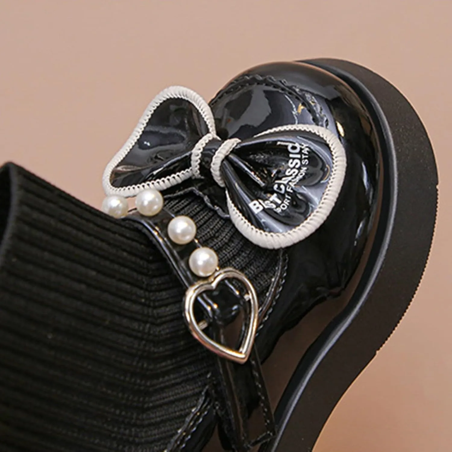 Girls Kids Bow Leather Booties Low Heel Ankle Sole Non Slip Fashion Shoes Outdoor Dress Dance Childrens Boots Zipper