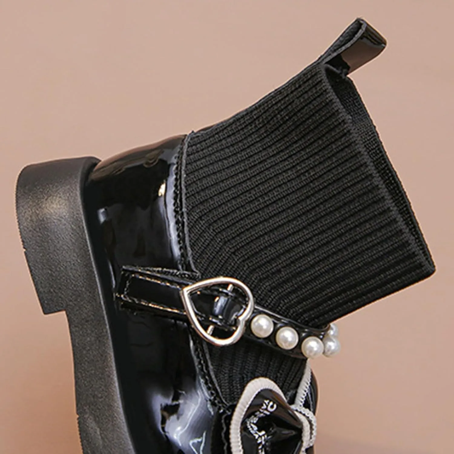 Girls Kids Bow Leather Booties Low Heel Ankle Sole Non Slip Fashion Shoes Outdoor Dress Dance Childrens Boots Zipper