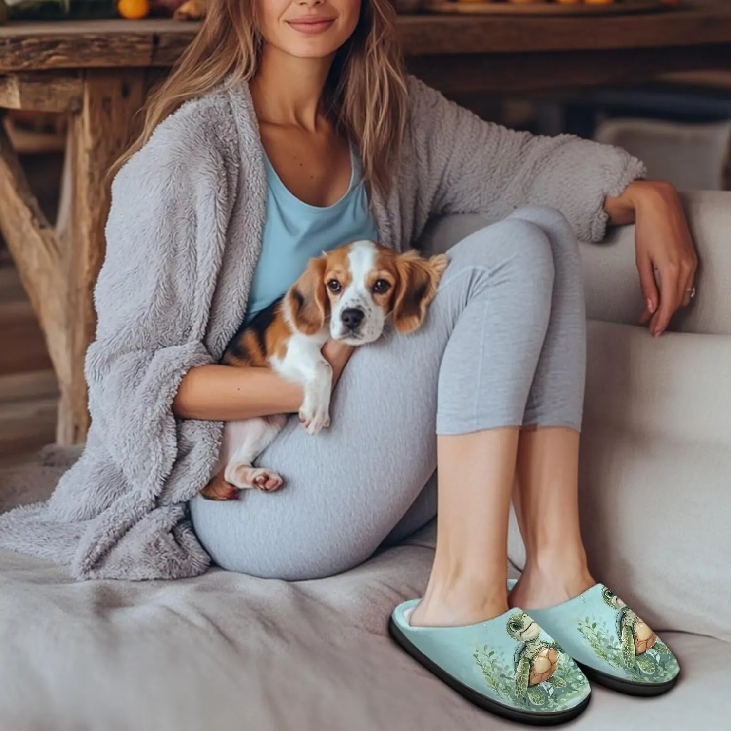 GOSTONG Womens Cotton Slippers Soft Sole Comfort Indoor House Slippers Warm Fuzzy Comfort Winter Non Slip Shoes Black US 3-13